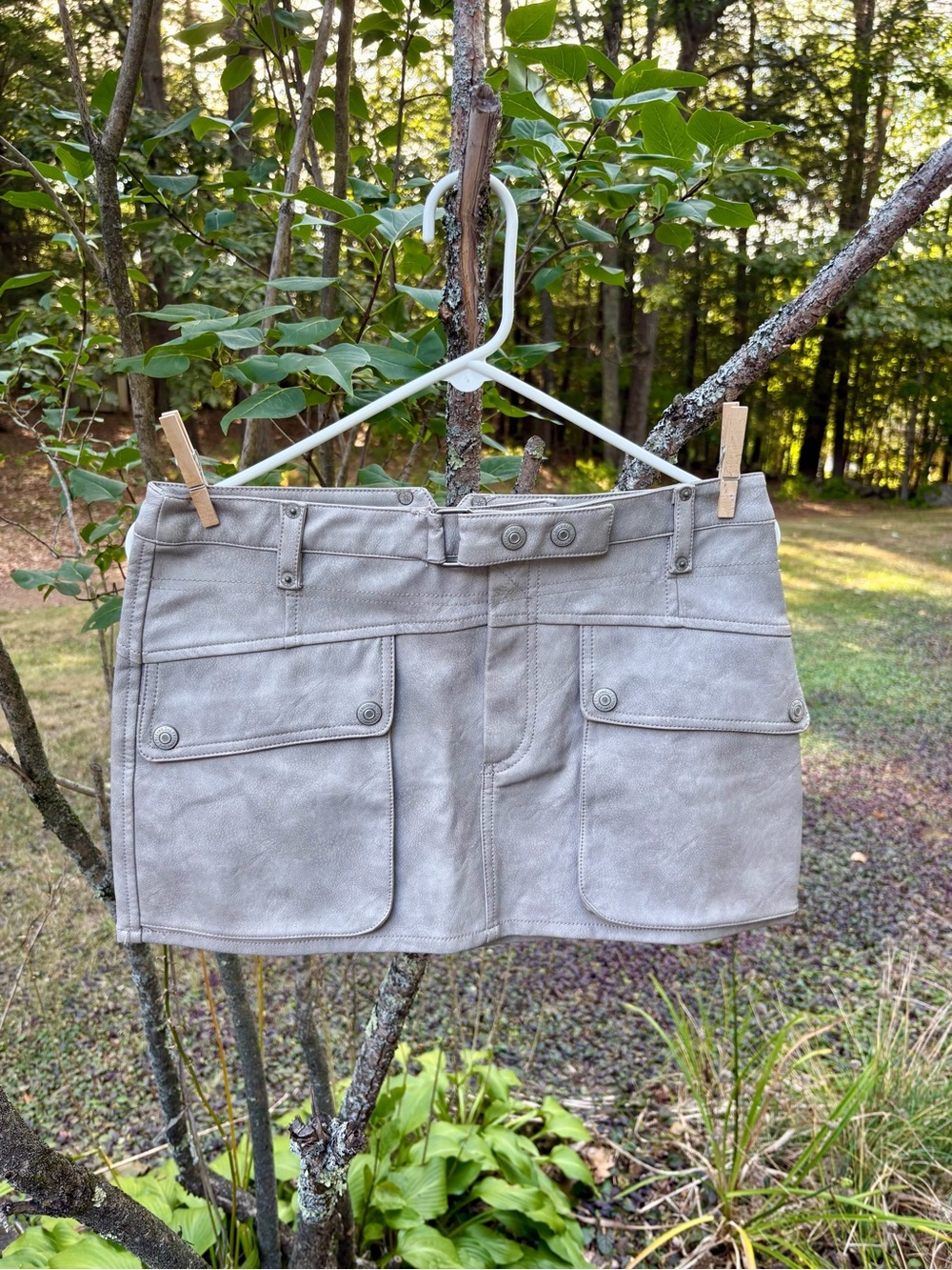 Free People Taupe Mini Cargo Skirt